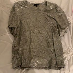 Metallic puff sleeve shirt size medium never worn